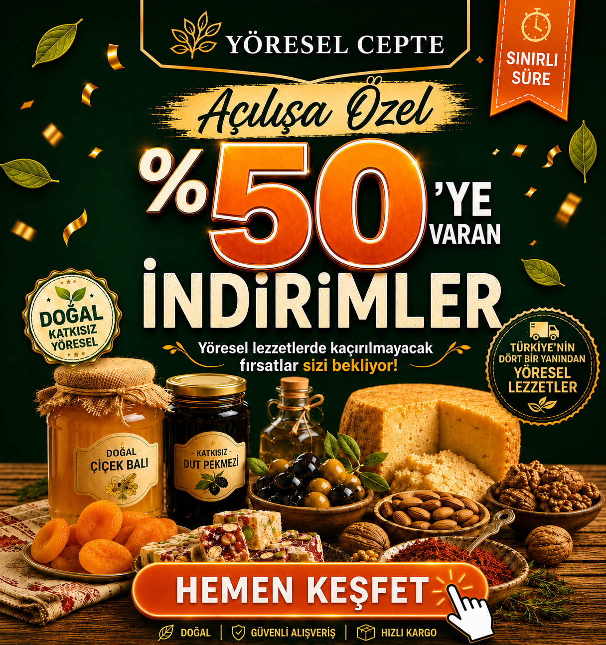 Yöresel Cepte açılışa özel yüzde 50'ye varan indirim kampanyası