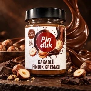 Pinduk Kakaolu Fındık Kreması kavanozu
