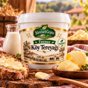 Üzerinde Tuzsuz Köy Tereyağı yazan kova görseli